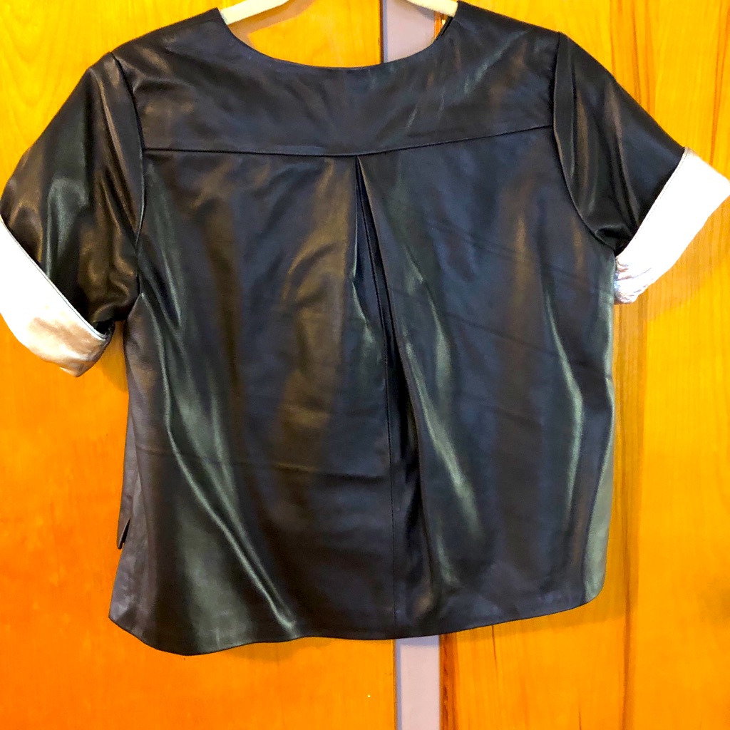 Lamb Skin Leather Crop Top